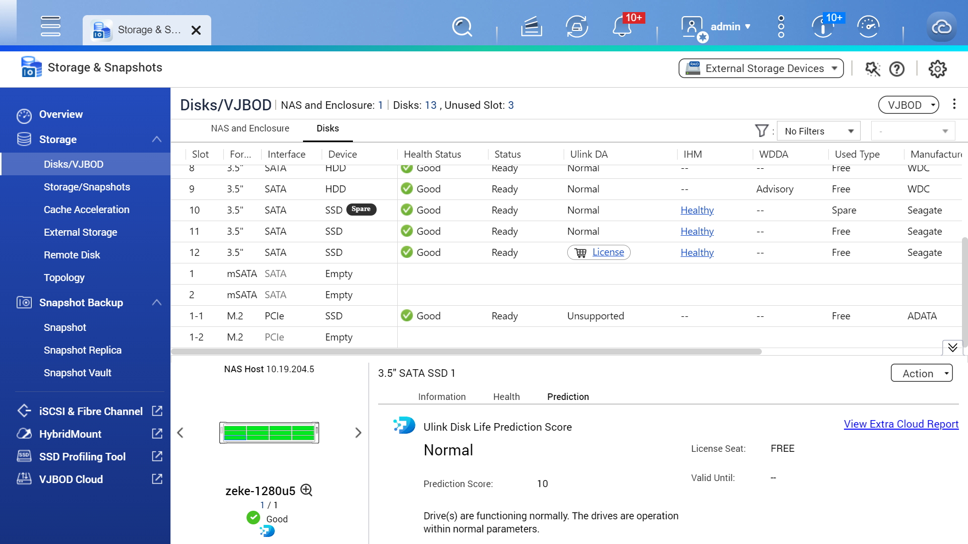 Optimized storage management user interface